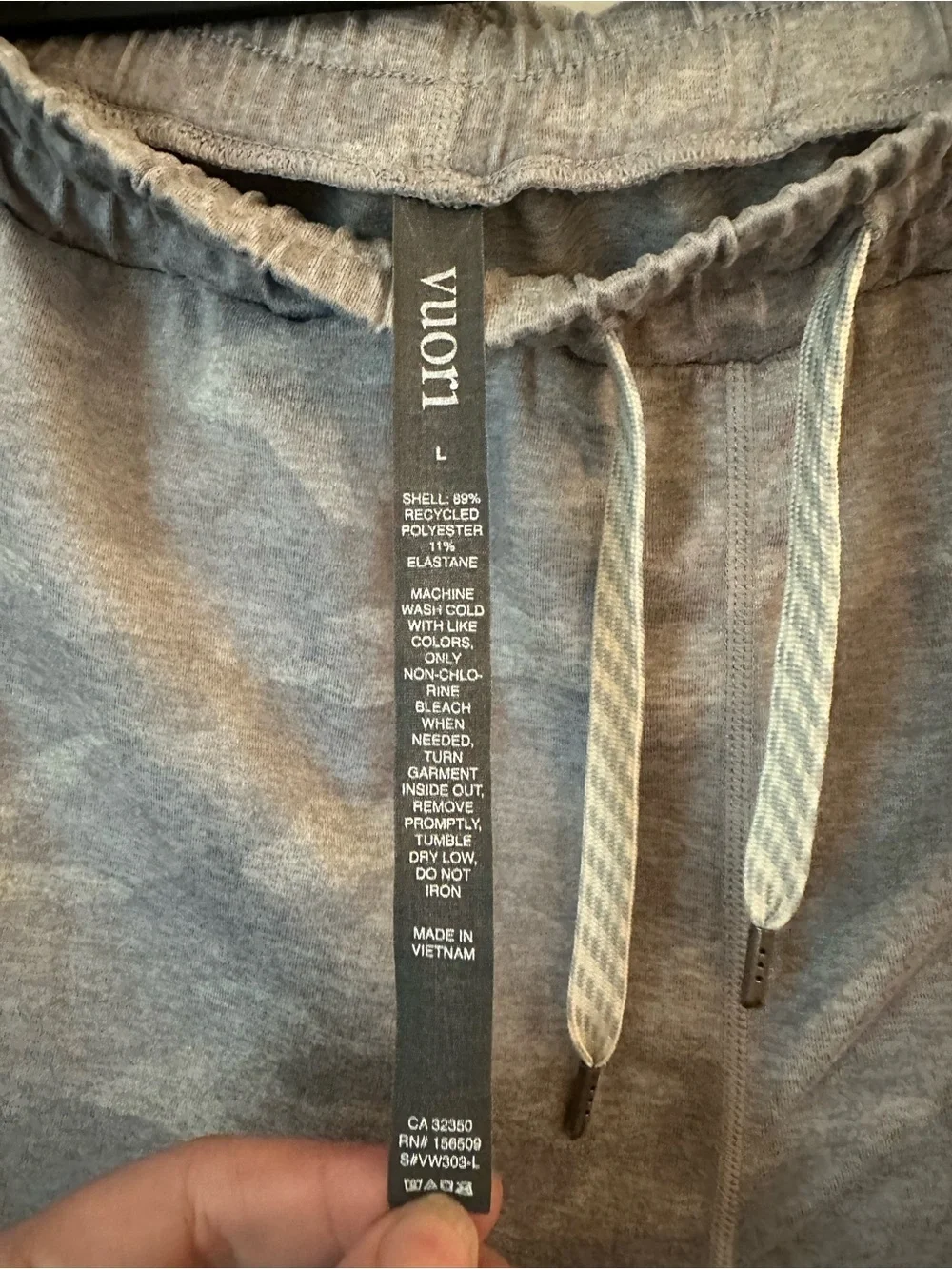Vuori Performance Joggers Womens Large Light Pale Grey Camo